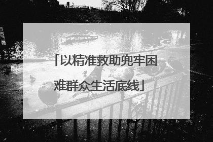 以精准救助兜牢困难群众生活底线