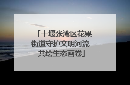 十堰张湾区花果街道守护文明河流 共绘生态画卷