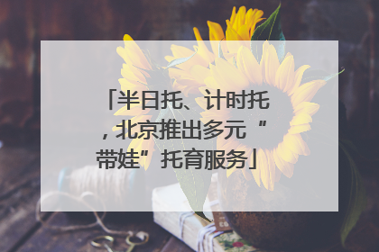 半日托、计时托，北京推出多元“带娃”托育服务