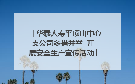 华泰人寿平顶山中心支公司多措并举  开展安全生产宣传活动