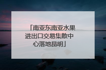 南亚东南亚水果进出口交易集散中心落地昆明