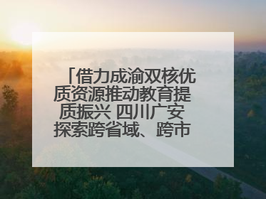 借力成渝双核优质资源推动教育提质振兴 四川广安探索跨省域、跨市域教育协同发展新路径