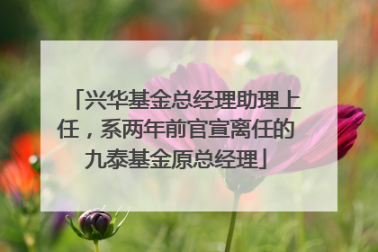 兴华基金总经理助理上任，系两年前官宣离任的九泰基金原总经理