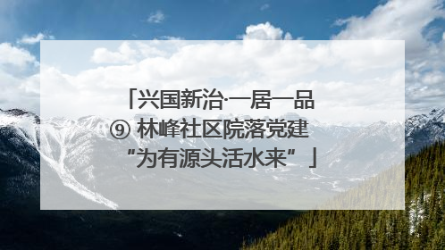 兴国新治·一居一品⑨ 林峰社区院落党建“为有源头活水来”