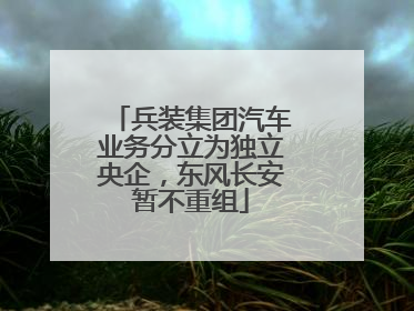 兵装集团汽车业务分立为独立央企，东风长安暂不重组