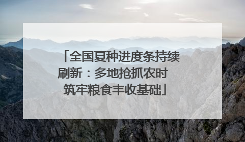 全国夏种进度条持续刷新：多地抢抓农时 筑牢粮食丰收基础
