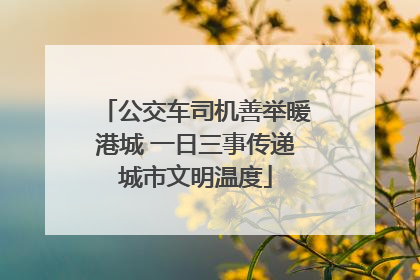 公交车司机善举暖港城 一日三事传递城市文明温度