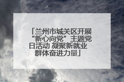 兰州市城关区开展“新心向党”主题党日活动 凝聚新就业群体奋进力量