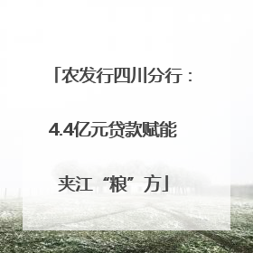 农发行四川分行：4.4亿元贷款赋能夹江“粮”方