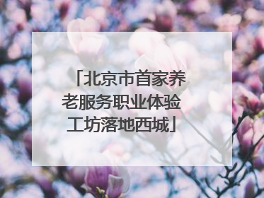 北京市首家养老服务职业体验工坊落地西城