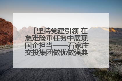 坚持党建引领 在急难险重任务中展现国企担当——石家庄交投集团做优做强典型报道之一