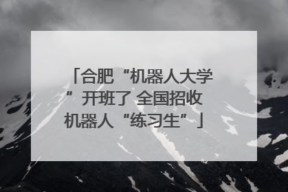 合肥“机器人大学”开班了 全国招收机器人“练习生”
