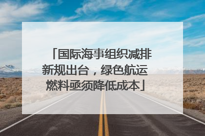 国际海事组织减排新规出台，绿色航运燃料亟须降低成本