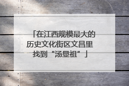 在江西规模最大的历史文化街区文昌里找到“汤显祖”