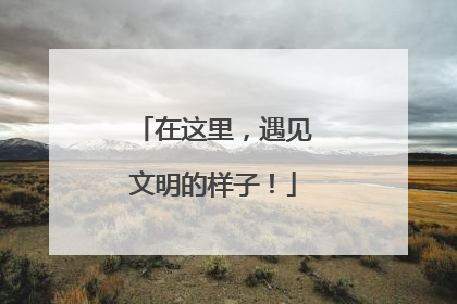在这里，遇见文明的样子！