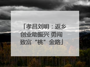 孝昌刘明：返乡创业助振兴 勇闯致富“桃”金路
