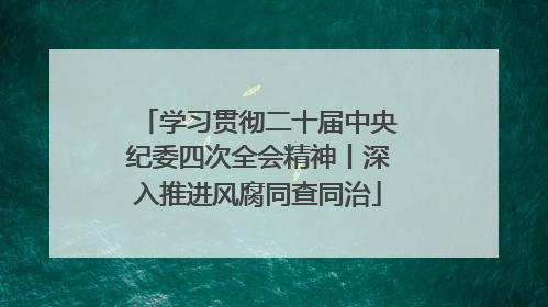 学习贯彻二十届中央纪委四次全会精神丨深入推进风腐同查同治