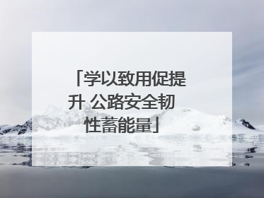 学以致用促提升 公路安全韧性蓄能量
