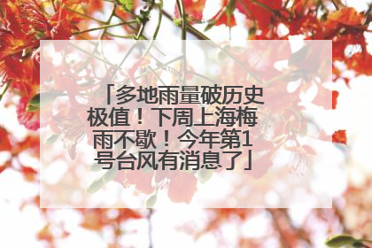 多地雨量破历史极值！下周上海梅雨不歇！今年第1号台风有消息了