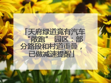 天府绿道竟有汽车“敞跑” 园区：部分路段和村道重叠，已做减速提醒