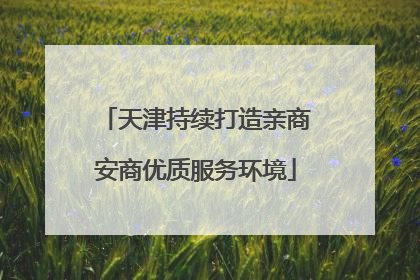 天津持续打造亲商安商优质服务环境