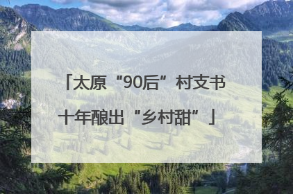 太原“90后”村支书十年酿出“乡村甜”