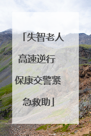 失智老人高速逆行 保康交警紧急救助