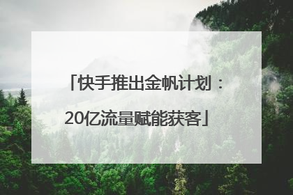 快手推出金帆计划：20亿流量赋能获客