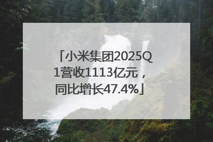 小米集团2025Q1营收1113亿元，同比增长47.4%