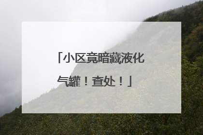 小区竟暗藏液化气罐！查处！