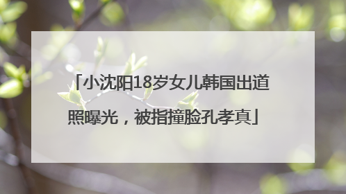 小沈阳18岁女儿韩国出道照曝光，被指撞脸孔孝真