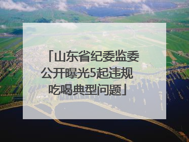 山东省纪委监委公开曝光5起违规吃喝典型问题