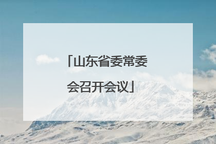 山东省委常委会召开会议