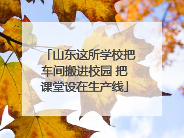 山东这所学校把车间搬进校园 把课堂设在生产线