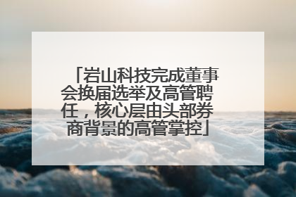 岩山科技完成董事会换届选举及高管聘任，核心层由头部券商背景的高管掌控
