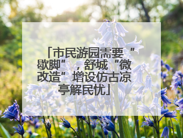 市民游园需要“歇脚”，舒城“微改造”增设仿古凉亭解民忧