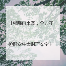 强降雨来袭，全力守护群众生命财产安全