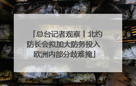 总台记者观察丨北约防长会拟加大防务投入 欧洲内部分歧难掩