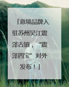 意境品牌入驻苏州吴江震泽古镇，“震泽四宝”对外发布！