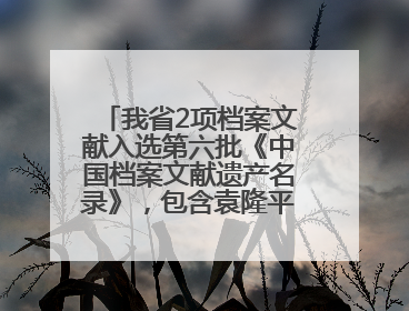 我省2项档案文献入选第六批《中国档案文献遗产名录》，包含袁隆平论文手稿