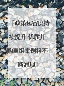 政策包容度持续提升 优质并购重组案例料不断涌现