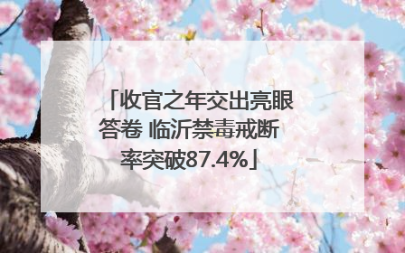 收官之年交出亮眼答卷 临沂禁毒戒断率突破87.4%