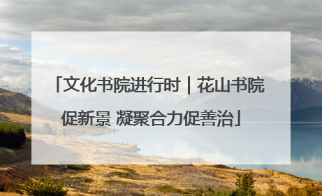 文化书院进行时｜花山书院促新景 凝聚合力促善治