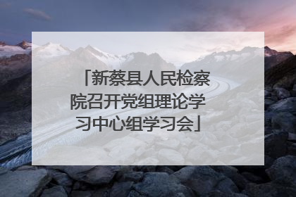 新蔡县人民检察院召开党组理论学习中心组学习会