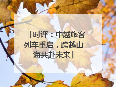 时评：中越旅客列车重启，跨越山海共赴未来