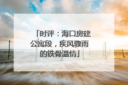 时评：海口房建公寓段，疾风骤雨的铁骨温情