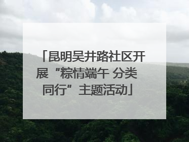 昆明吴井路社区开展“粽情端午 分类同行”主题活动
