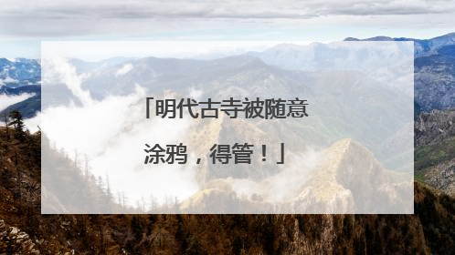 明代古寺被随意涂鸦，得管！