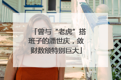 曾与“老虎”搭班子的潘世庆，敛财数额特别巨大