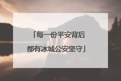 每一份平安背后 都有冰城公安坚守